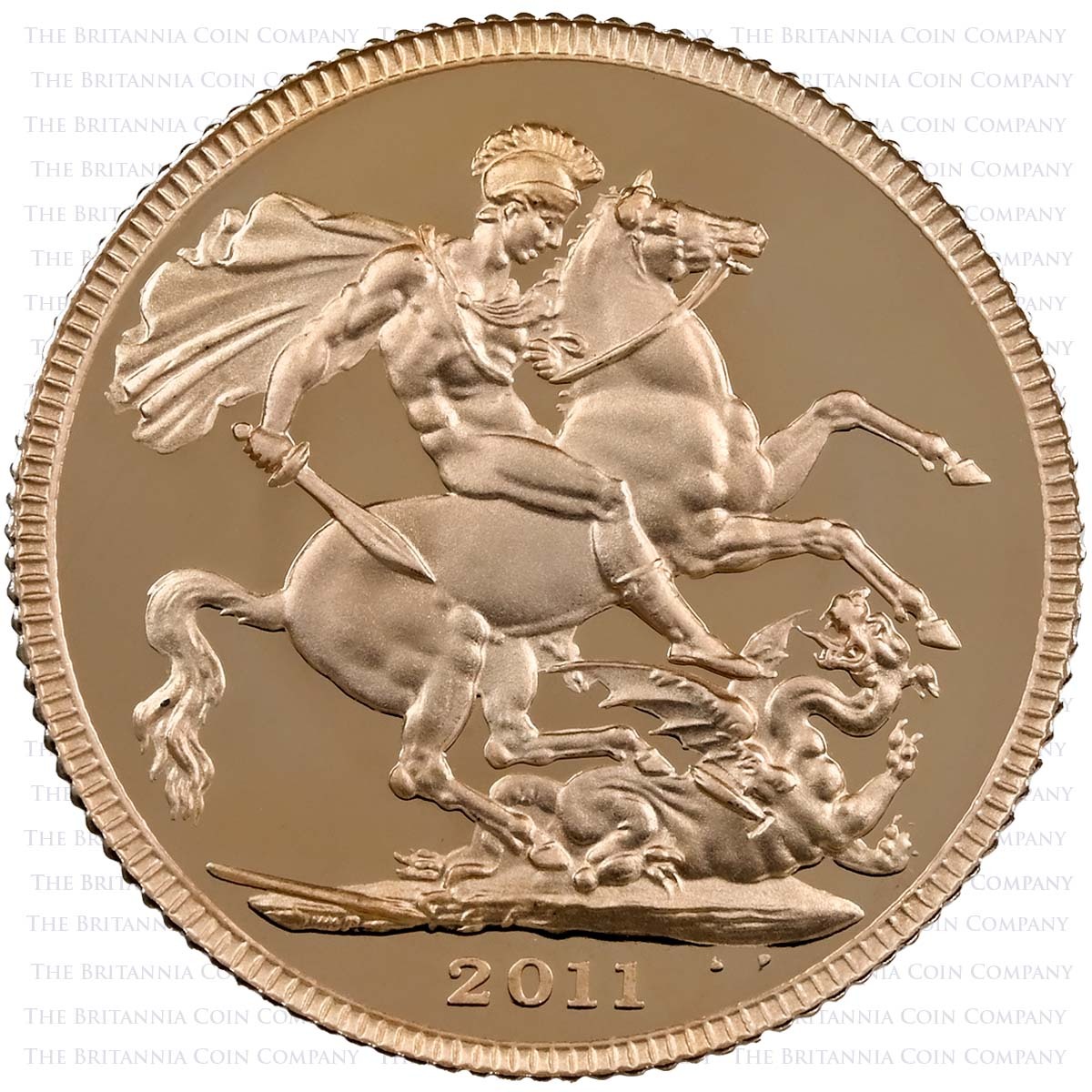 2011 Gold Proof Full Sovereign Elizabeth II Coin Reverse