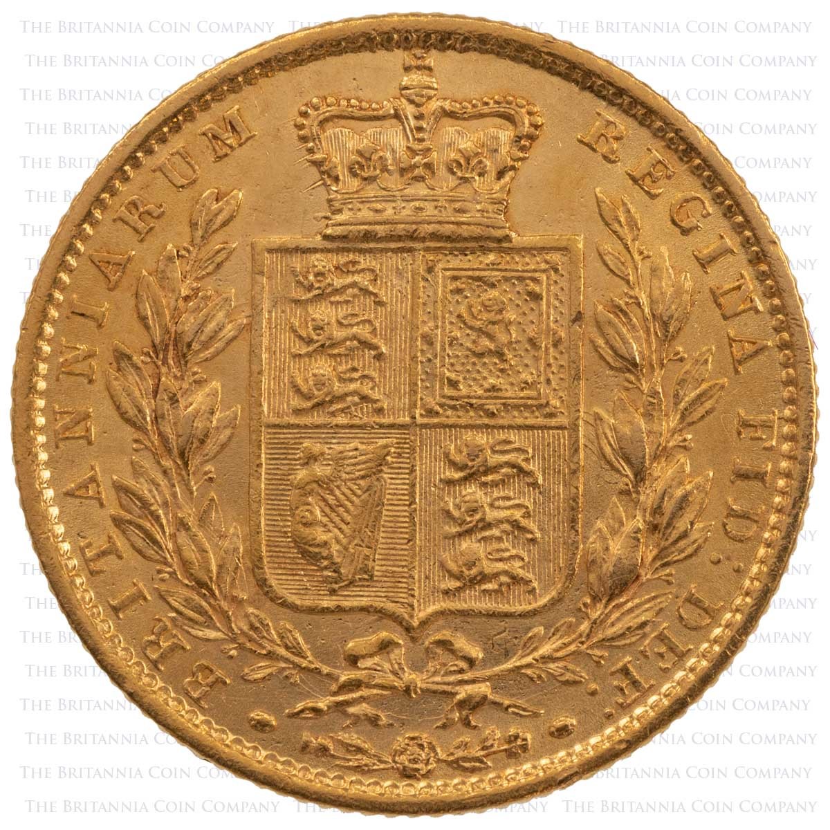 1848 Victoria Gold Full Sovereign Second Larger Head Coin Reverse