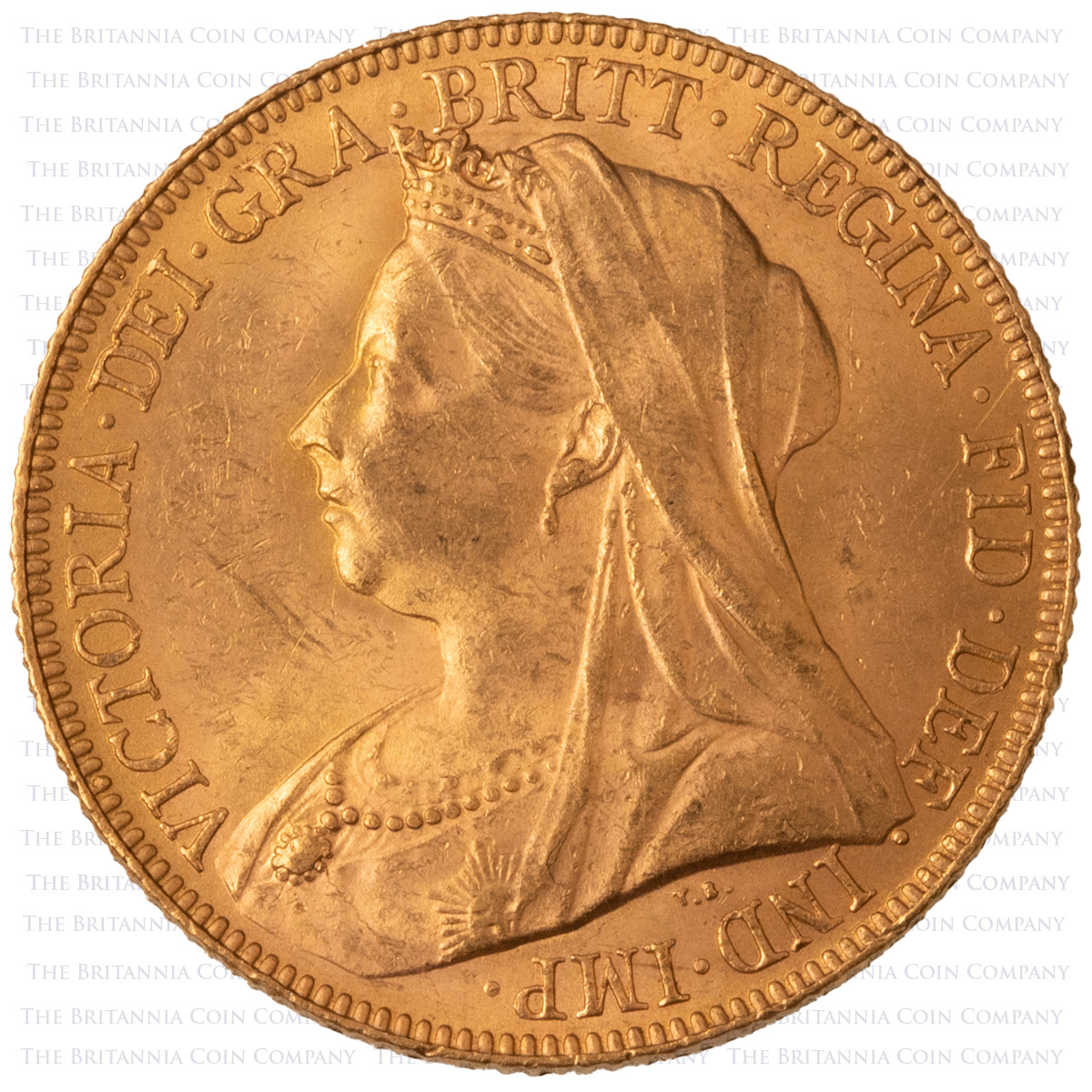 1901 Queen Victoria Gold Full Sovereign Perth Mint Widowed Veiled Old Head Coin Obverse