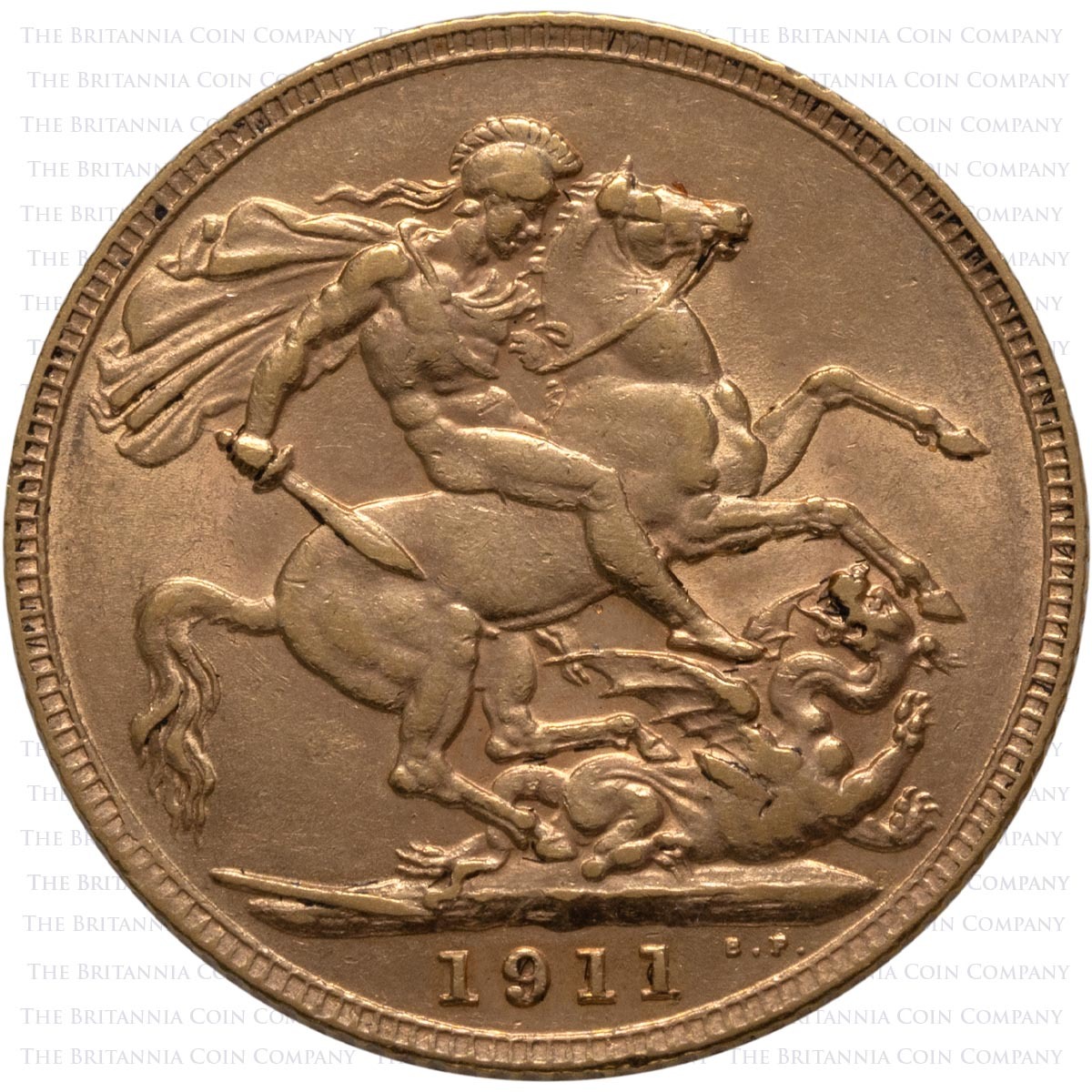 1911 King George V Gold Full Sovereign London Mint (Best Value) Reverse