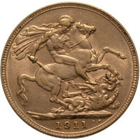 1911 King George V Gold Full Sovereign London Mint (Best Value) Thumbnail