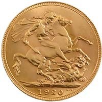 1920 King George V Gold Full Sovereign Perth Mint Australia (Best Value) Thumbnail