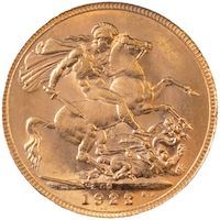 1922 King George V Gold Full Sovereign Perth Mint Australia Coin Thumbnail