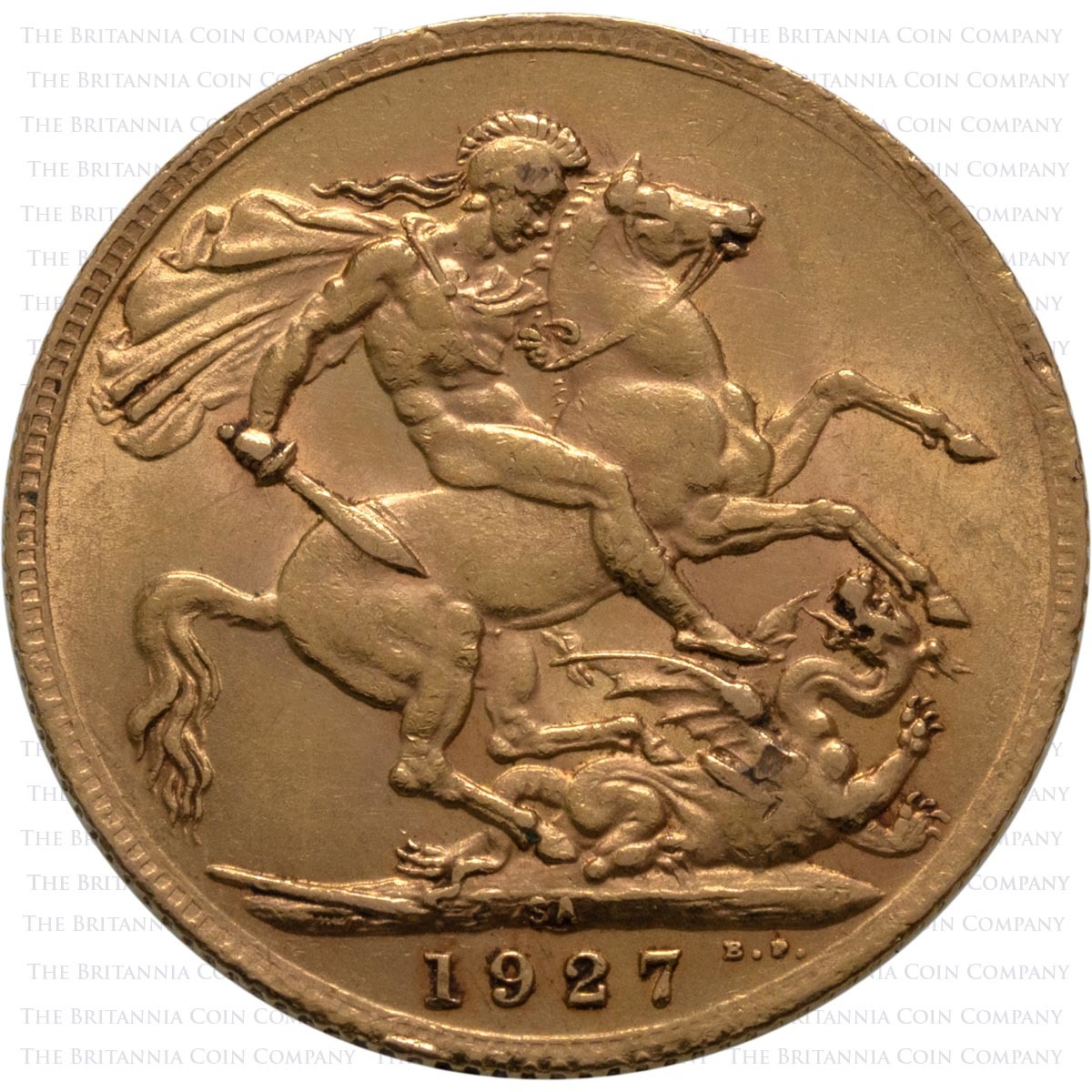 1927 King George V Gold Full Sovereign Pretoria Mint South Africa (Best Value) Reverse
