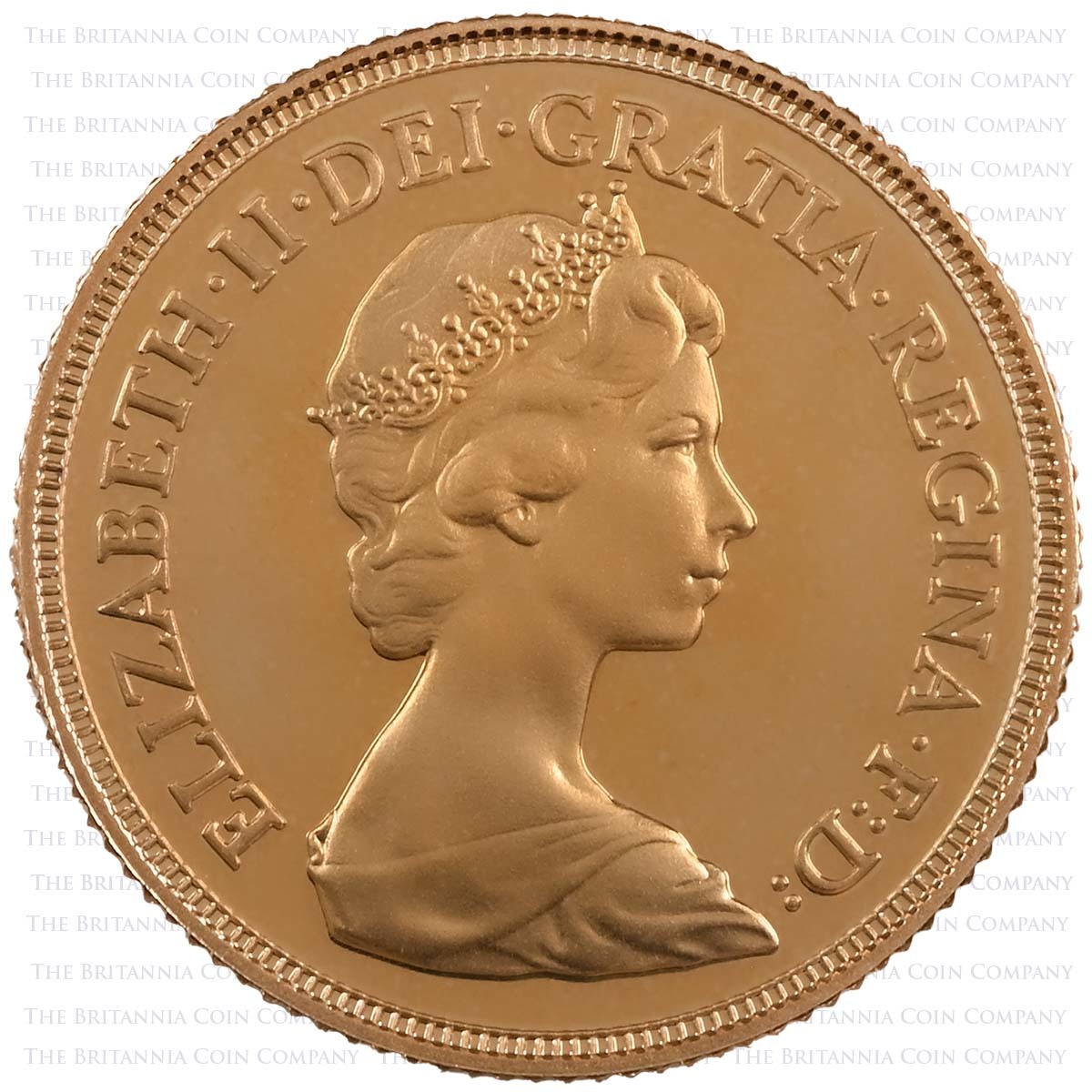 1980 Proof Gold Sovereign Obverse