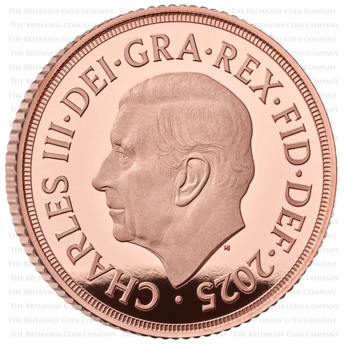 SV25 2025 Shield Back Gold Proof Full Sovereign Charles III Coin Obverse