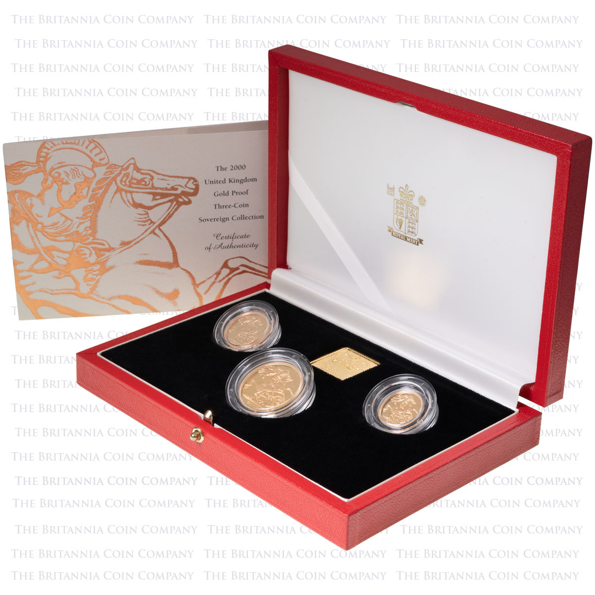 2000 Gold Proof Three Coin Sovereign Set Boxed