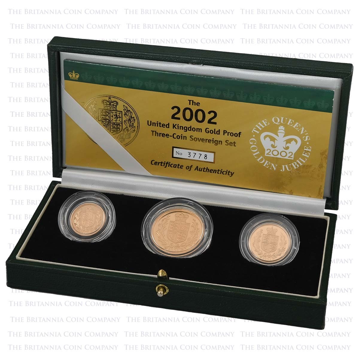 2002 3 Coin Gold Proof Sovereign Set Boxed