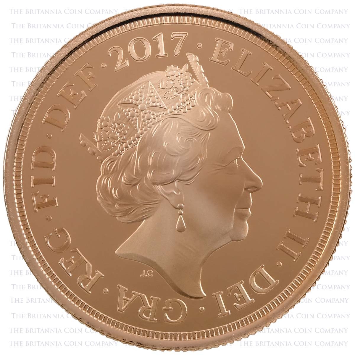 SV317 2017 Elizabeth II 3 Coin Gold Proof Sovereign Set 200th Anniversary Obverse