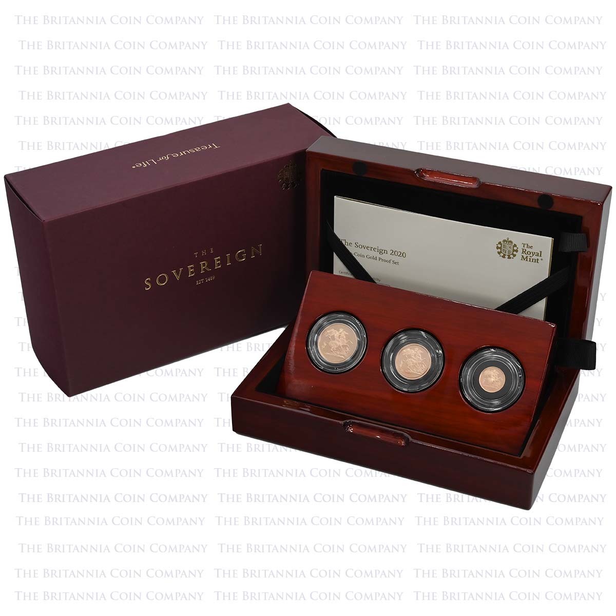 SV3220MM 2020 Elizabeth II 3 Coin Gold Proof Sovereign Set Royal Cypher Boxed