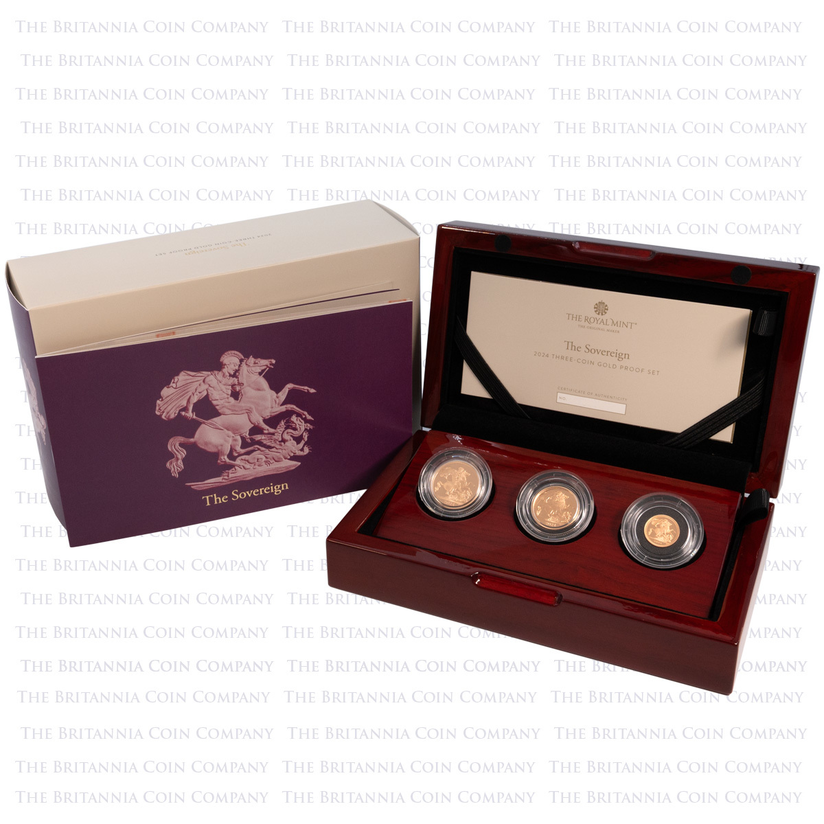 SV324 2024 King Charles III Gold Proof Three Coin Sovereign Set Boxed