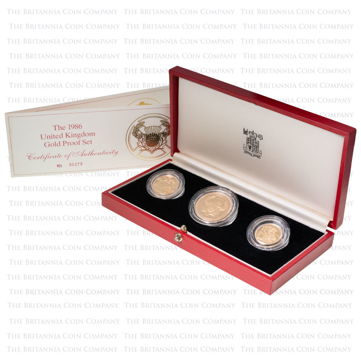 SV386 1986 Gold Proof Three Coin Sovereign Set Boxed