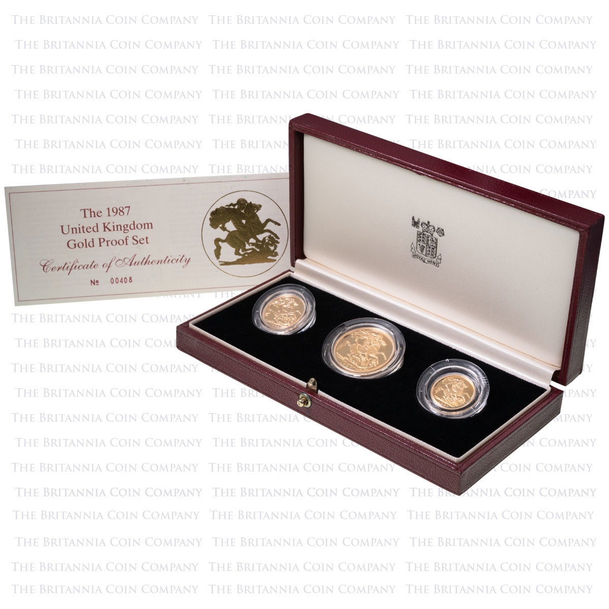 SV387 1987 Gold Proof Three Coin Sovereign Set Boxed
