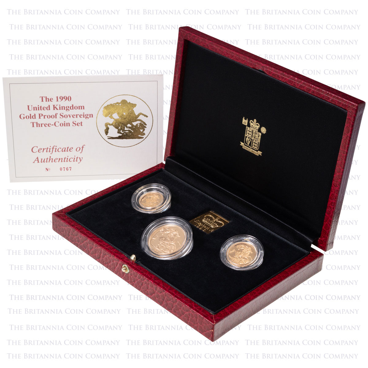 SV390 1990 Gold Proof Three Coin Sovereign Set Boxed