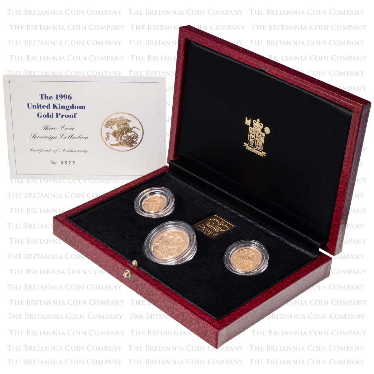 1996 Gold Proof Three Coin Sovereign Set Boxed