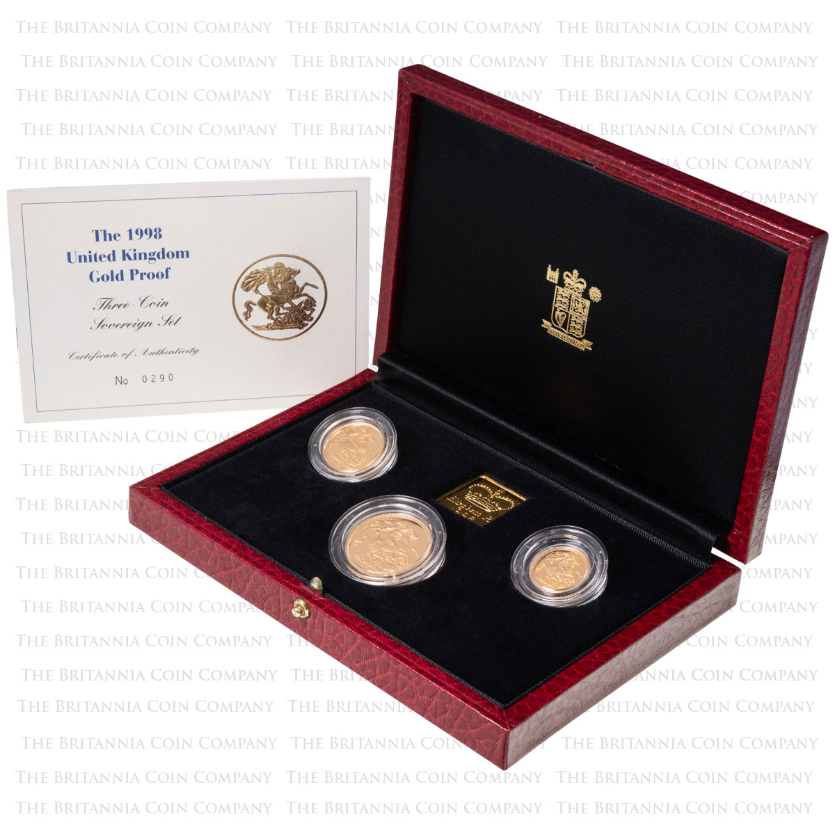 1998 Gold Proof Three Coin Sovereign Set Boxed