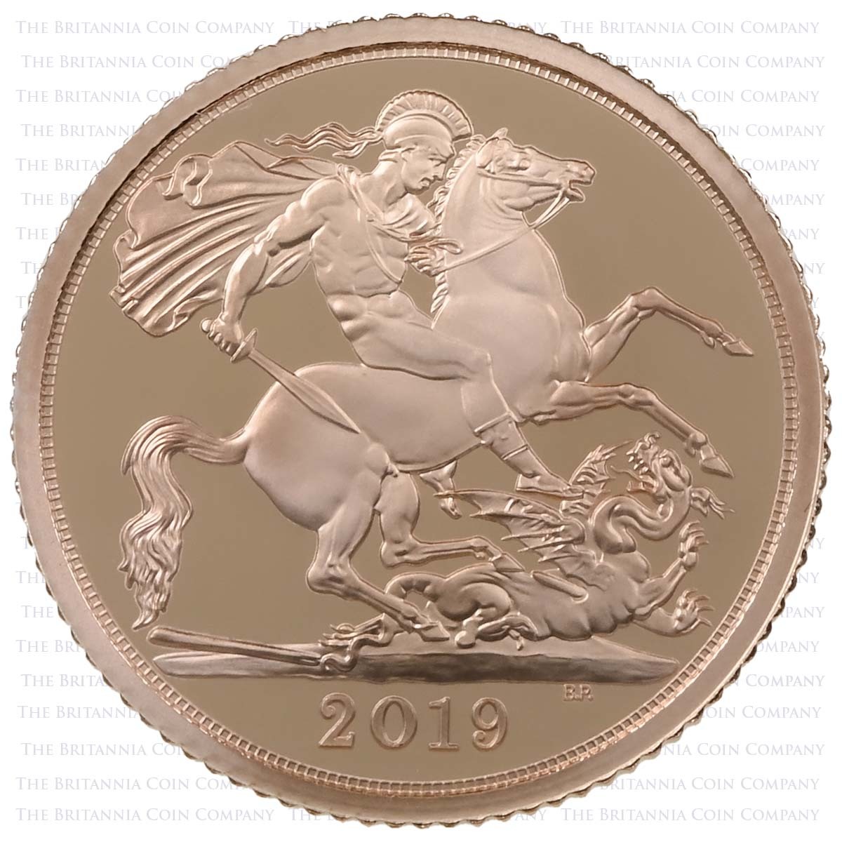 SV419T 2019 Elizabeth II 4-Coin Proof Sovereign Set Half Sovereign Reverse