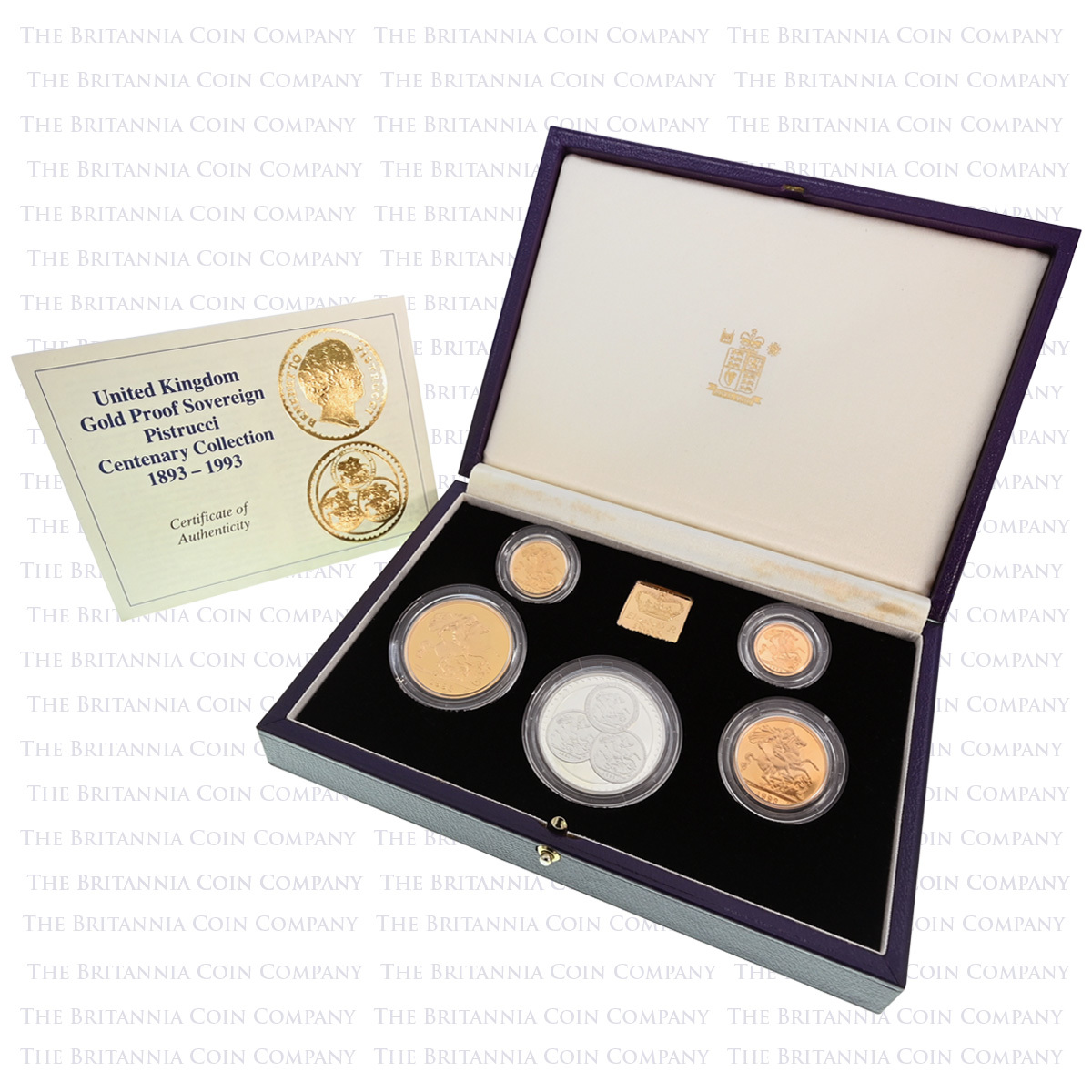 1993 Benedetto Pistrucci Centenary Collection Gold Proof Four Coin Sovereign Set Boxed