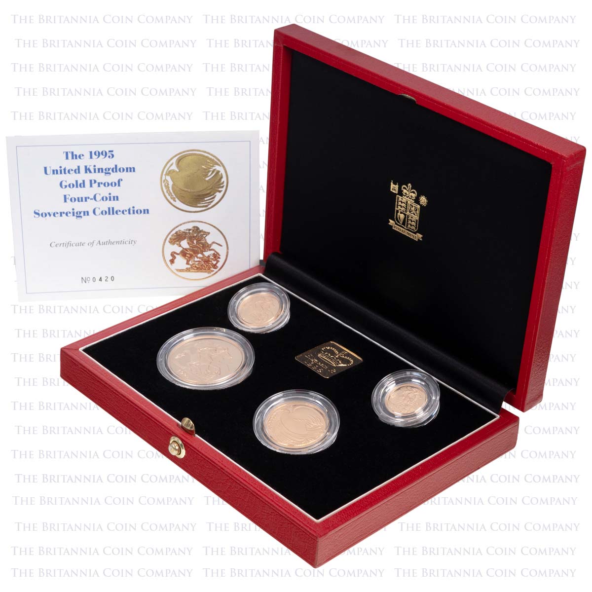1995 Elizabeth II Gold Proof Four Coin Sovereign Set Boxed