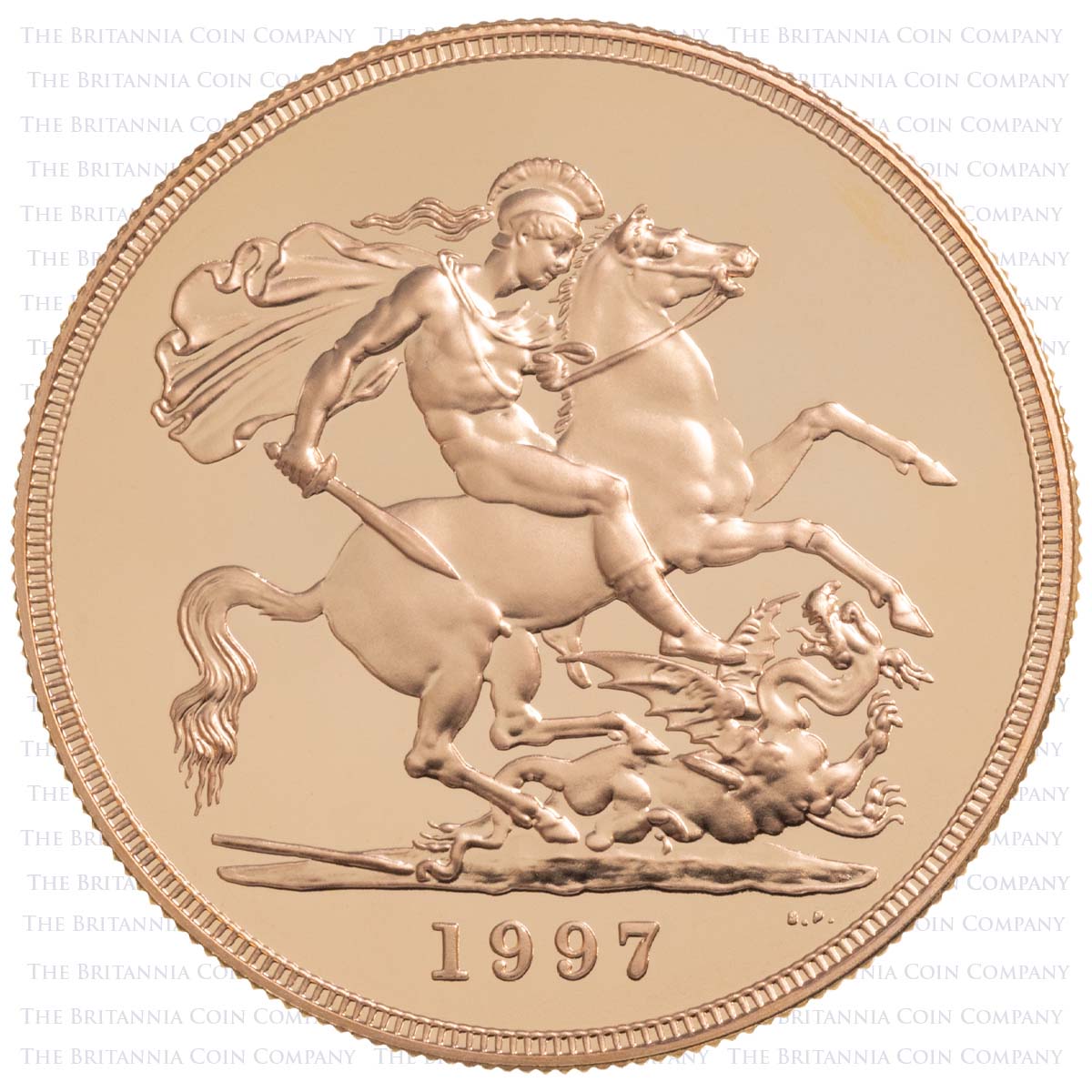 1997 Elizabeth II Gold Proof Four Coin Sovereign Set Half Sovereign Reverse