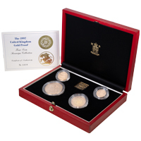 1997 Elizabeth II Gold Proof Four Coin Sovereign Set Thumbnail
