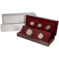SV521 2021 Queen Elizabeth II Gold Proof Five Coin Sovereign Set 95th Birthday Privy Mark Thumbnail
