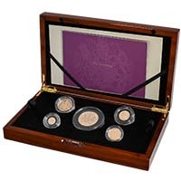 SV522PM 2022 Elizabeth II 5 Coin Piedfort Gold Proof Sovereign Pattern Set Thumbnail
