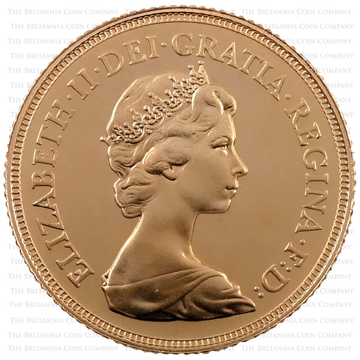 1981 Elizabeth II Gold Proof Sovereign Obverse