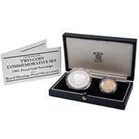 1981 Royal Wedding Charles And Diana Silver Crown And Gold Sovereign Two-Coin Set Thumbnail