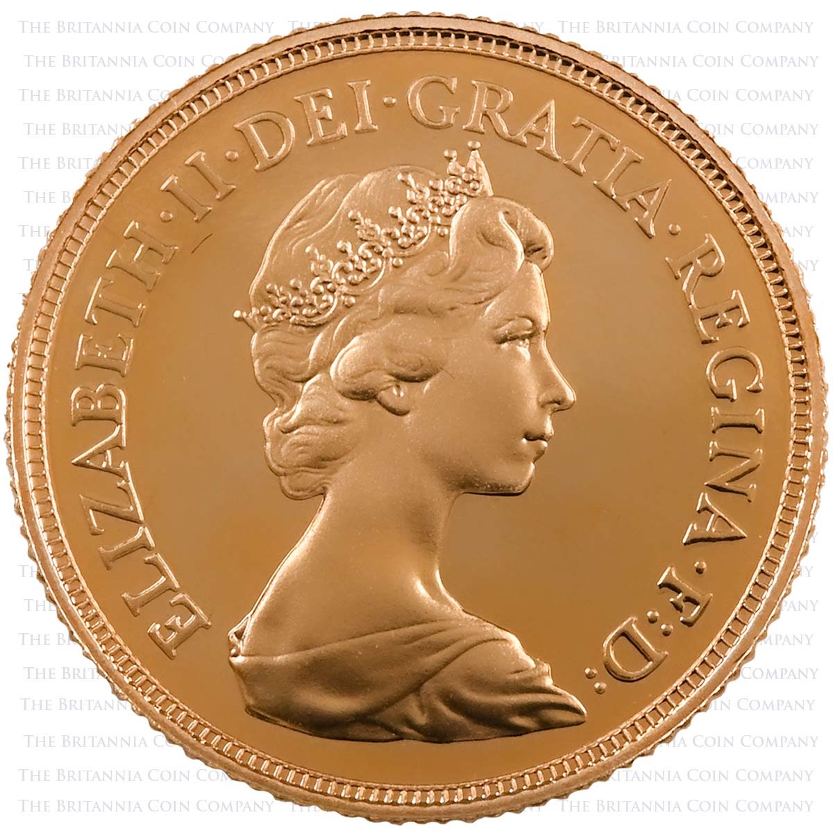 1982 Elizabeth II Gold Proof Sovereign Obverse