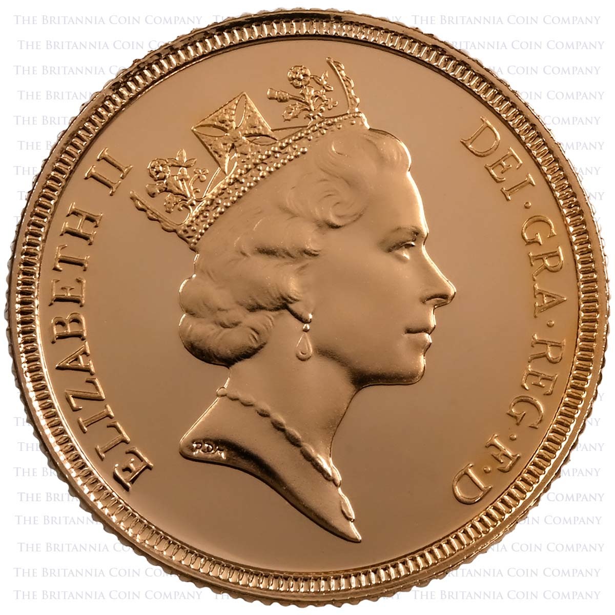 1987 Elizabeth II Gold Proof Sovereign Obverse