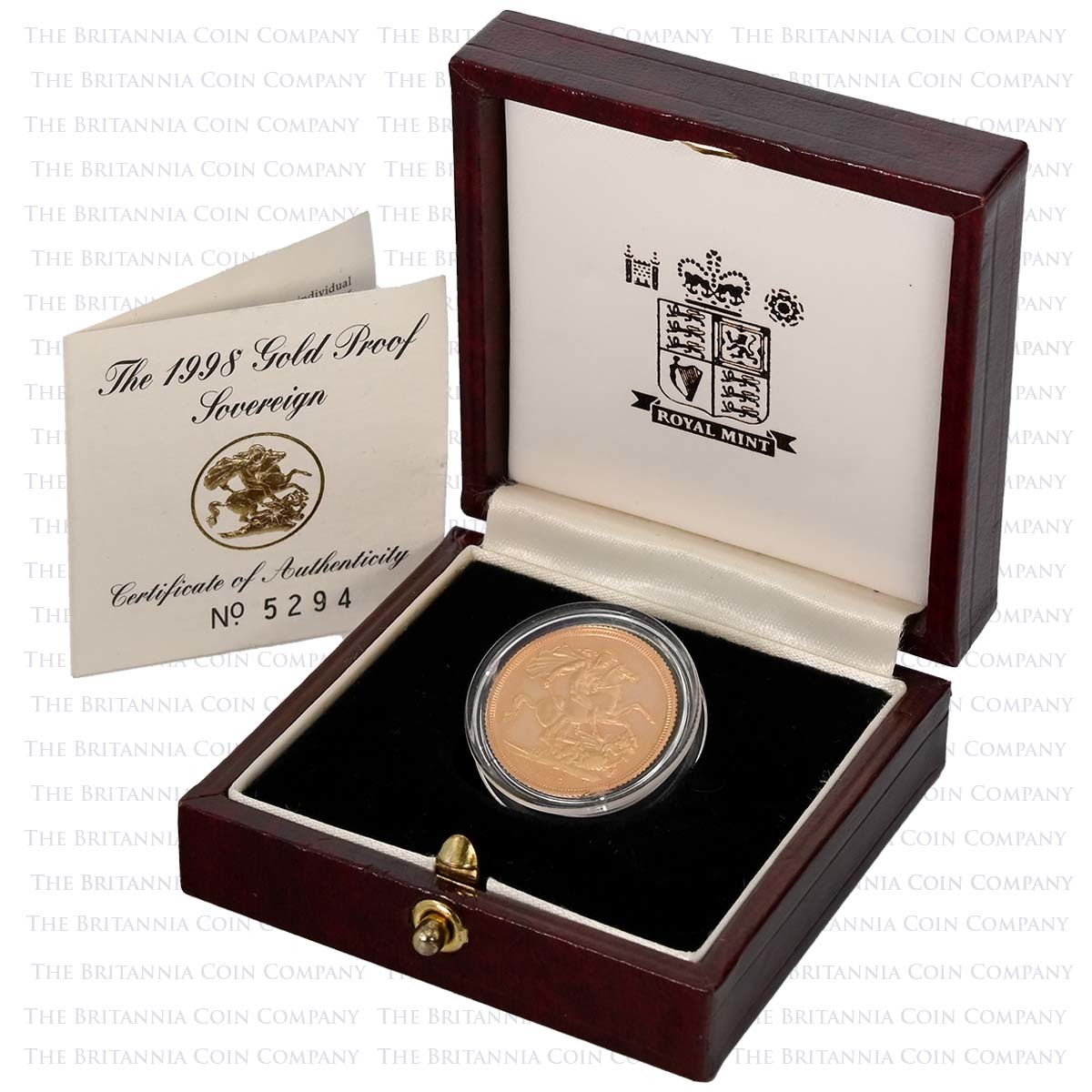 1998 Elizabeth II Gold Proof Sovereign Boxed