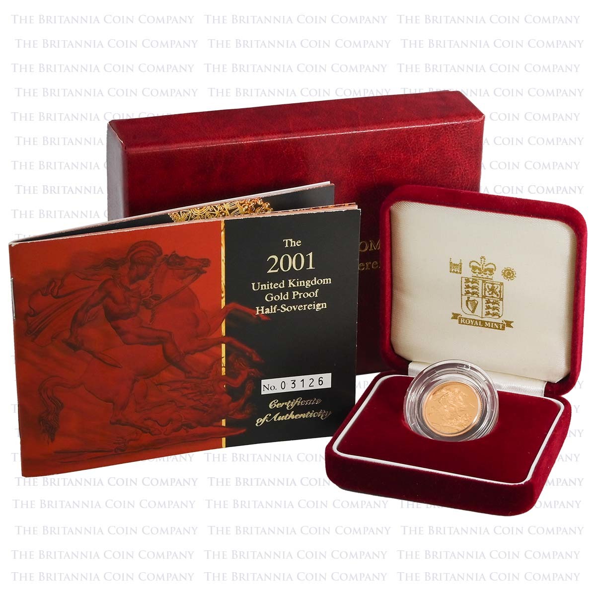 2001 Gold Proof Half Sovereign Boxed