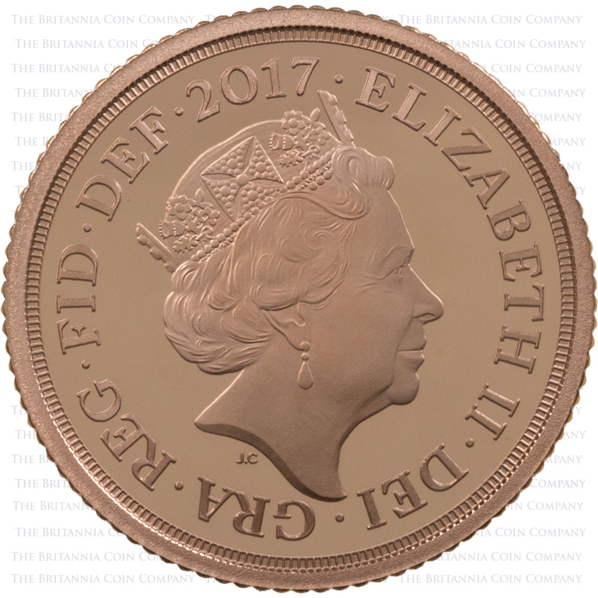 SVH17 2017 Gold Proof Half Sovereign 200th Anniversary Elizabeth II Coin Obverse