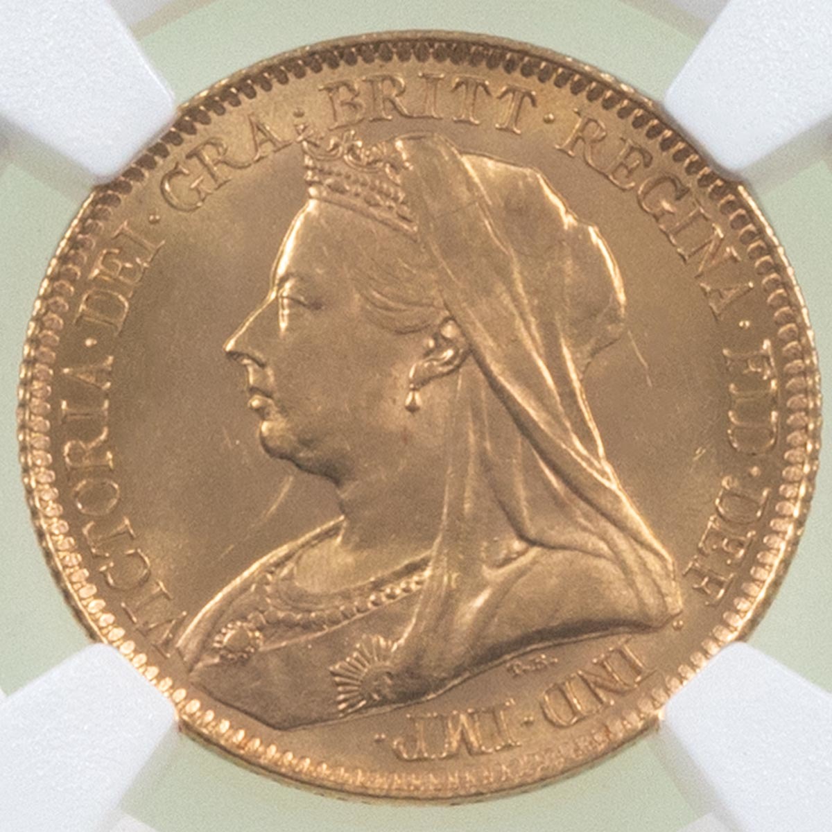 1893 Queen Victoria Gold Half Sovereign London Mint Jubilee Head NGC Graded MS 62 Obverse