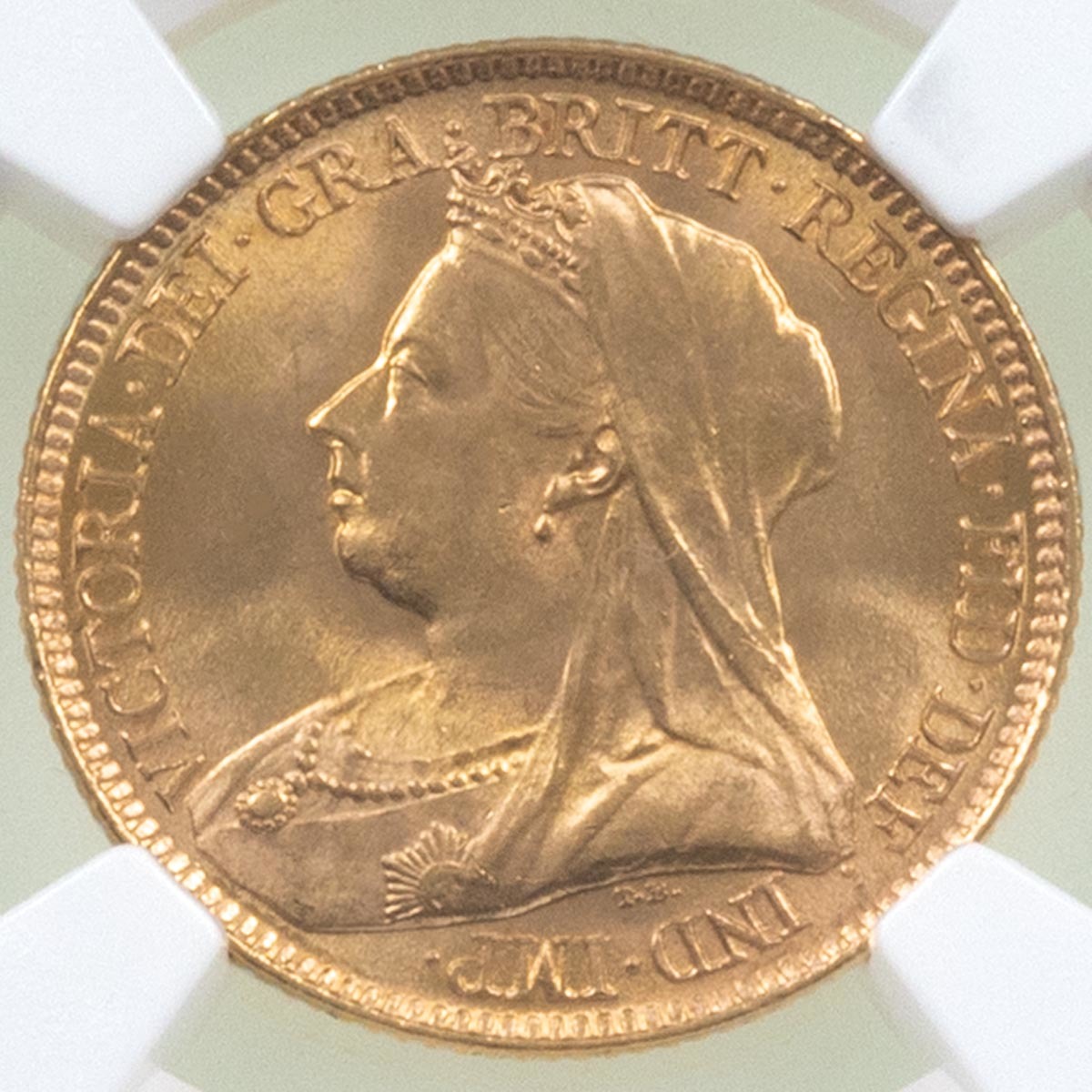 1893 Queen Victoria Gold Half Sovereign London Mint Jubilee Head NGC Graded MS 63 Obverse