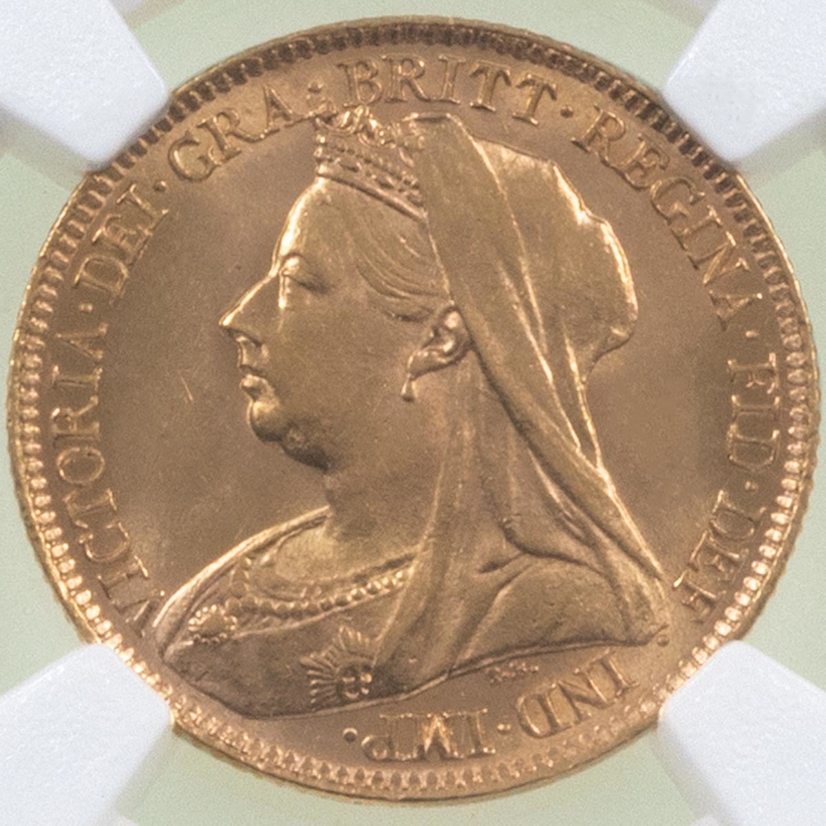 1896 Queen Victoria Gold Half Sovereign London Mint NGC Graded MS 62 Obverse
