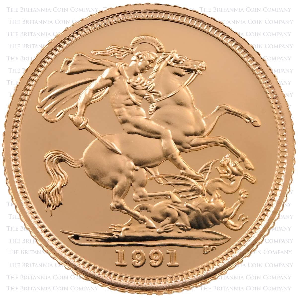 1991 Gold Proof Half Sovereign Reverse