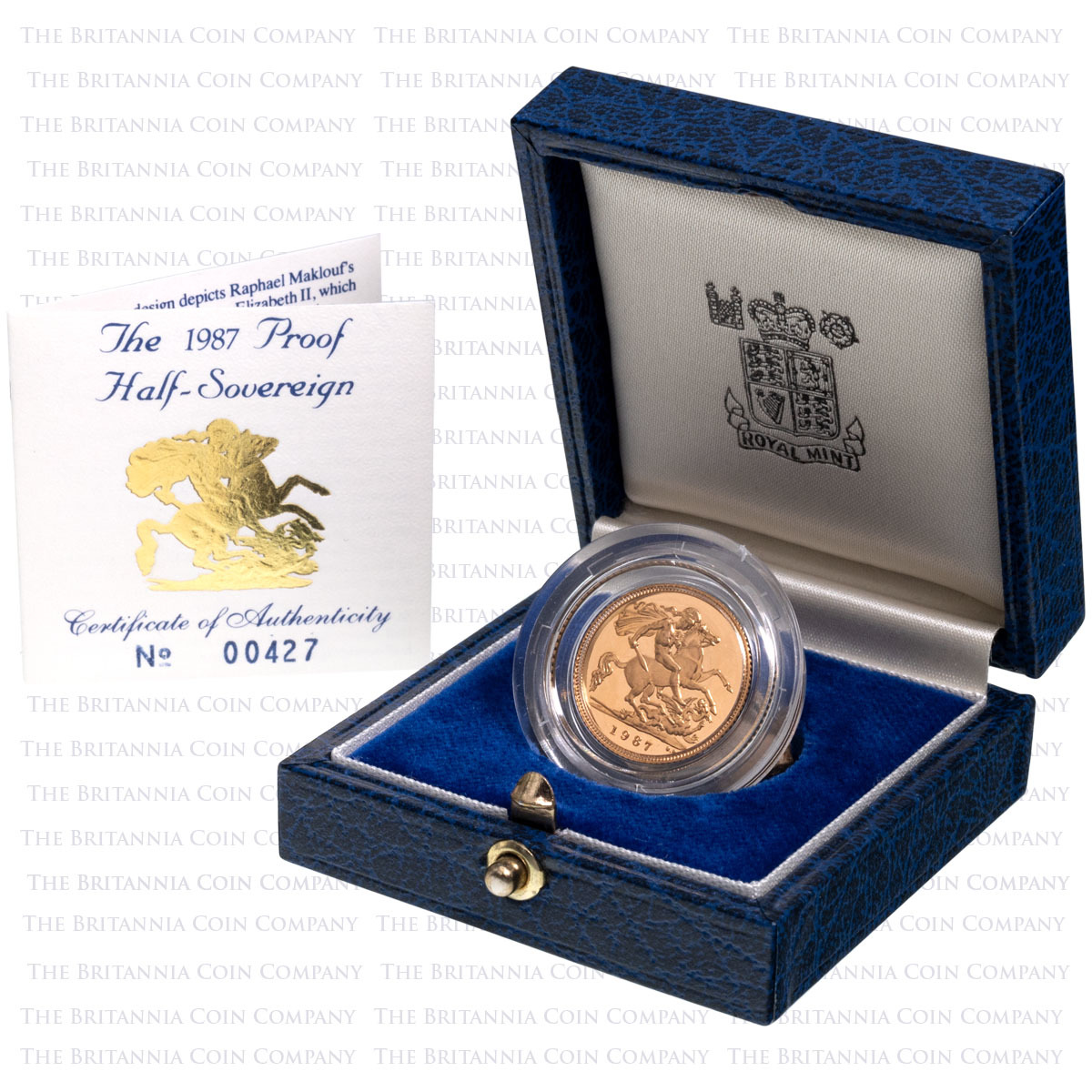 1987 Gold Proof Half Sovereign Coin Boxed