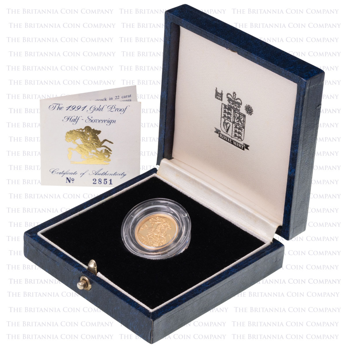 1991 Gold Proof Half Sovereign In Rugby World Cup Case Boxed