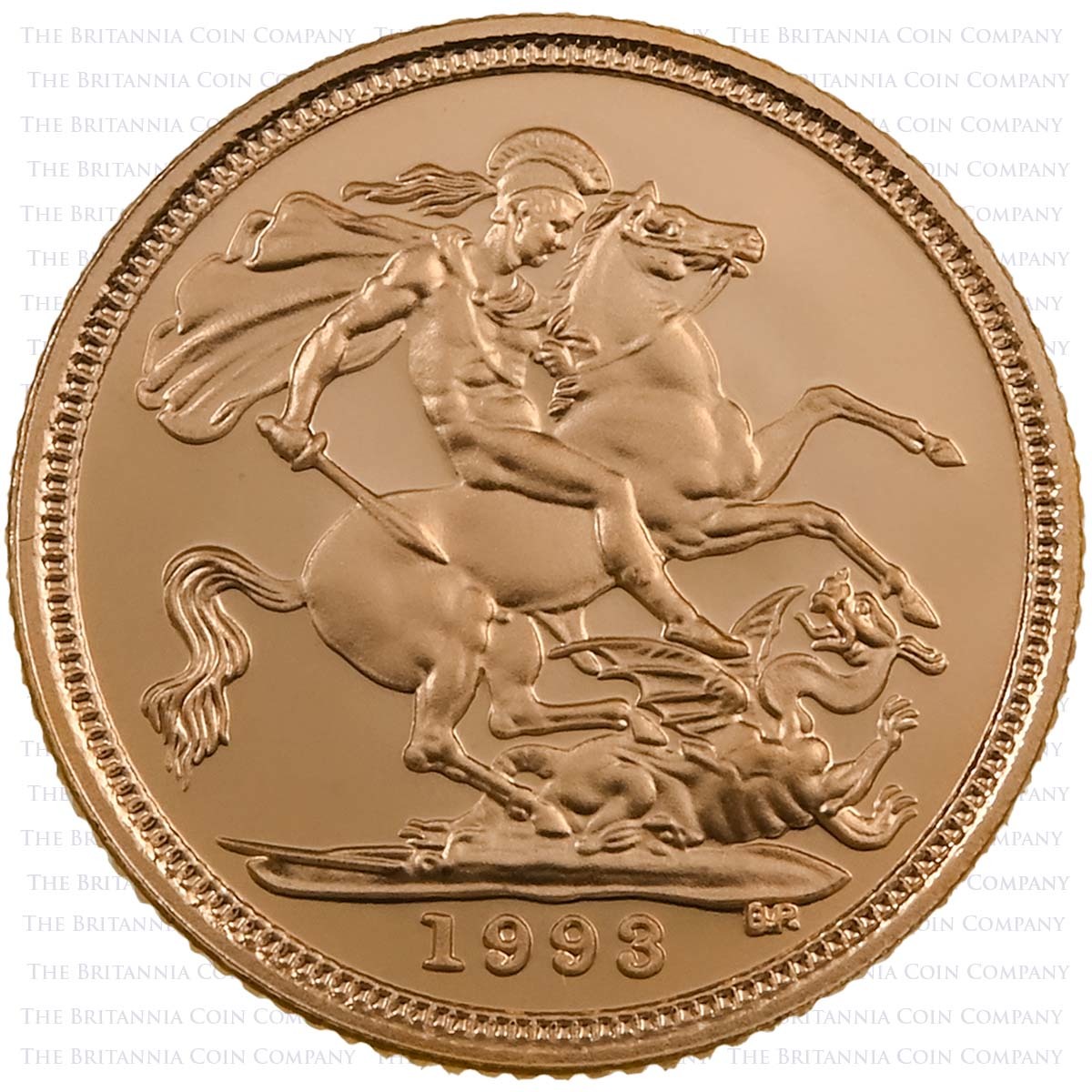 SVH93 1993 Elizabeth II Gold Proof Half Sovereign Reverse
