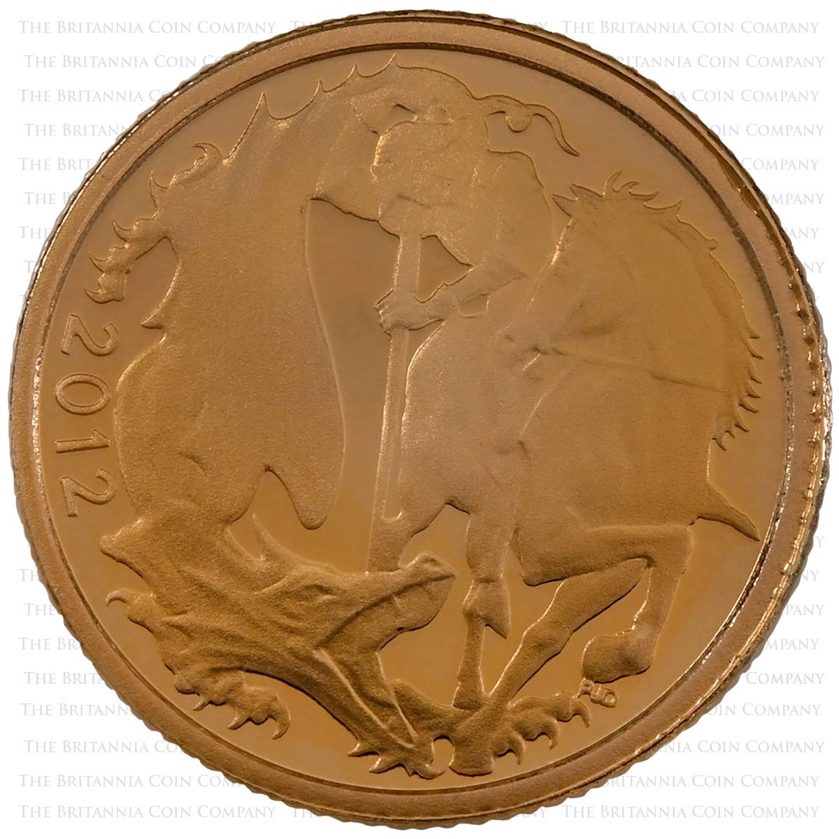 2012 Elizabeth II Gold Proof Quarter Sovereign Reverse