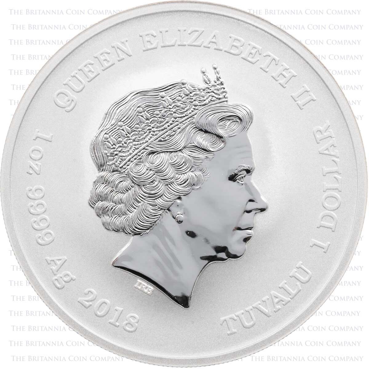 obverse of 2018 Black Panther One Ounce Silver Bullion Marvel Tuvalu Coin