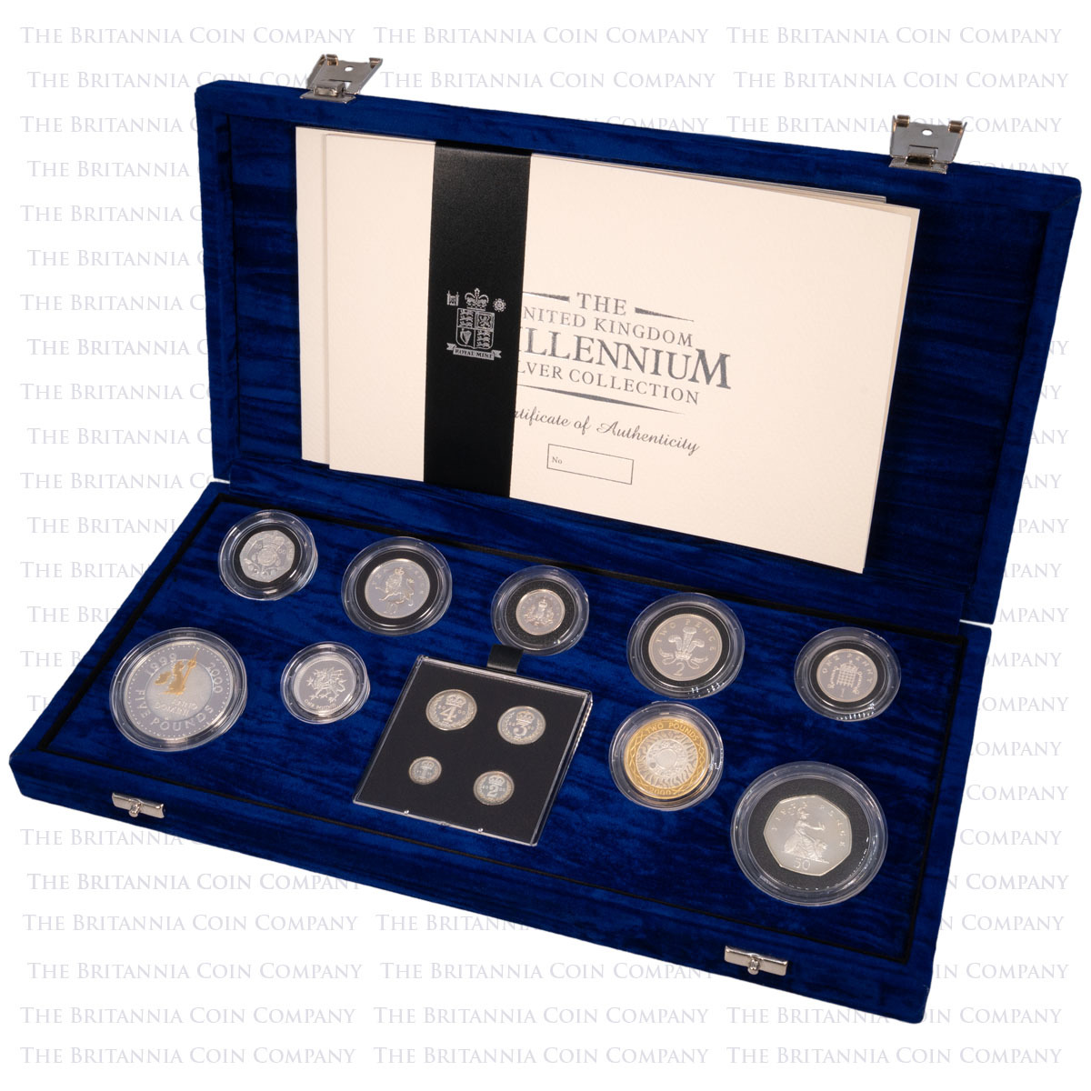 2000 Millennium Silver Proof Thirteen Coin UK Annual Set Boxed