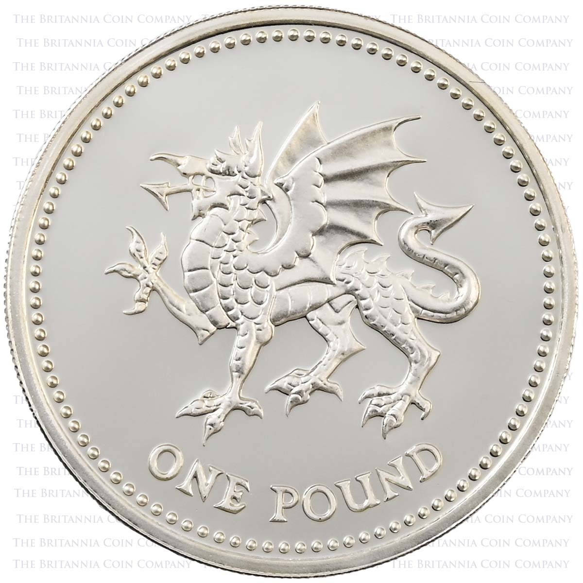 2000 Welsh Dragon £1 Piedfort Silver Proof Reverse