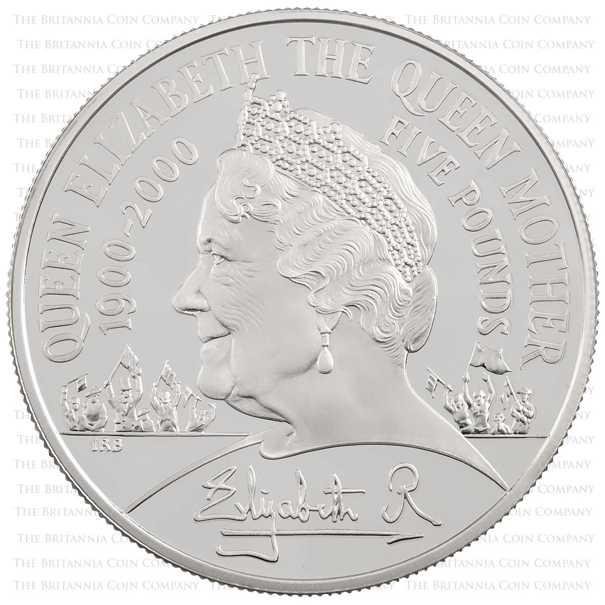 UKQMSP 2000 Queen Mother 100th Birthday £5 Crown Silver Proof Reverse