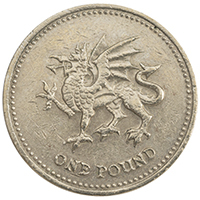 2000 Welsh Dragon One Pound Circulated Coin Thumbnail