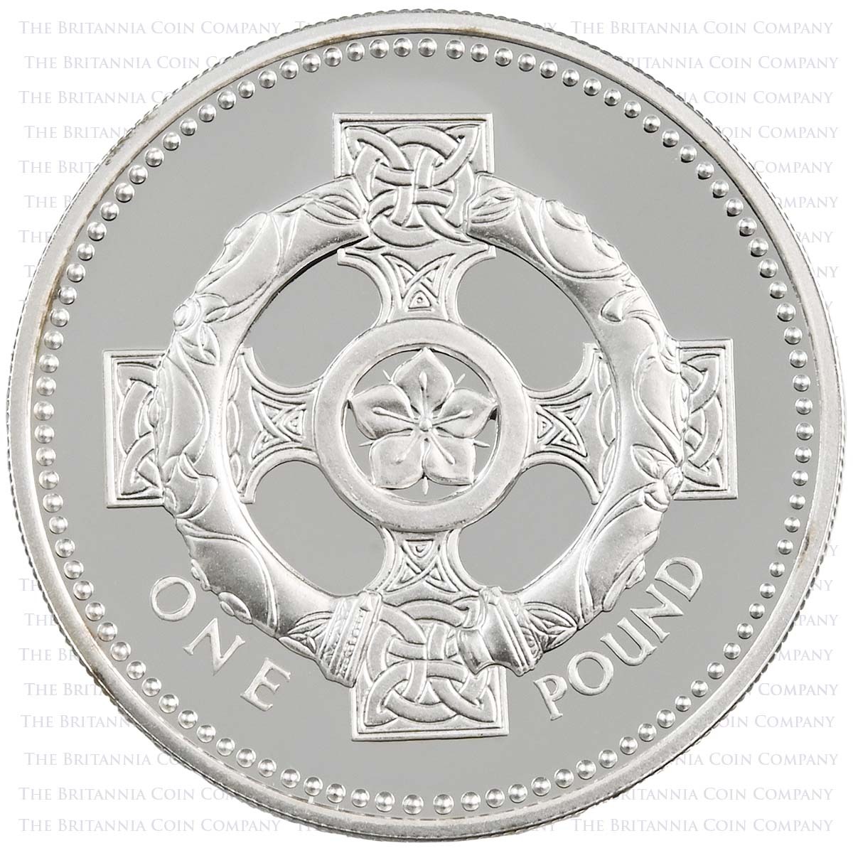 UK01PF 2001 Northern Ireland Celtic Cross £1 Piedfort Silver Proof Reverse