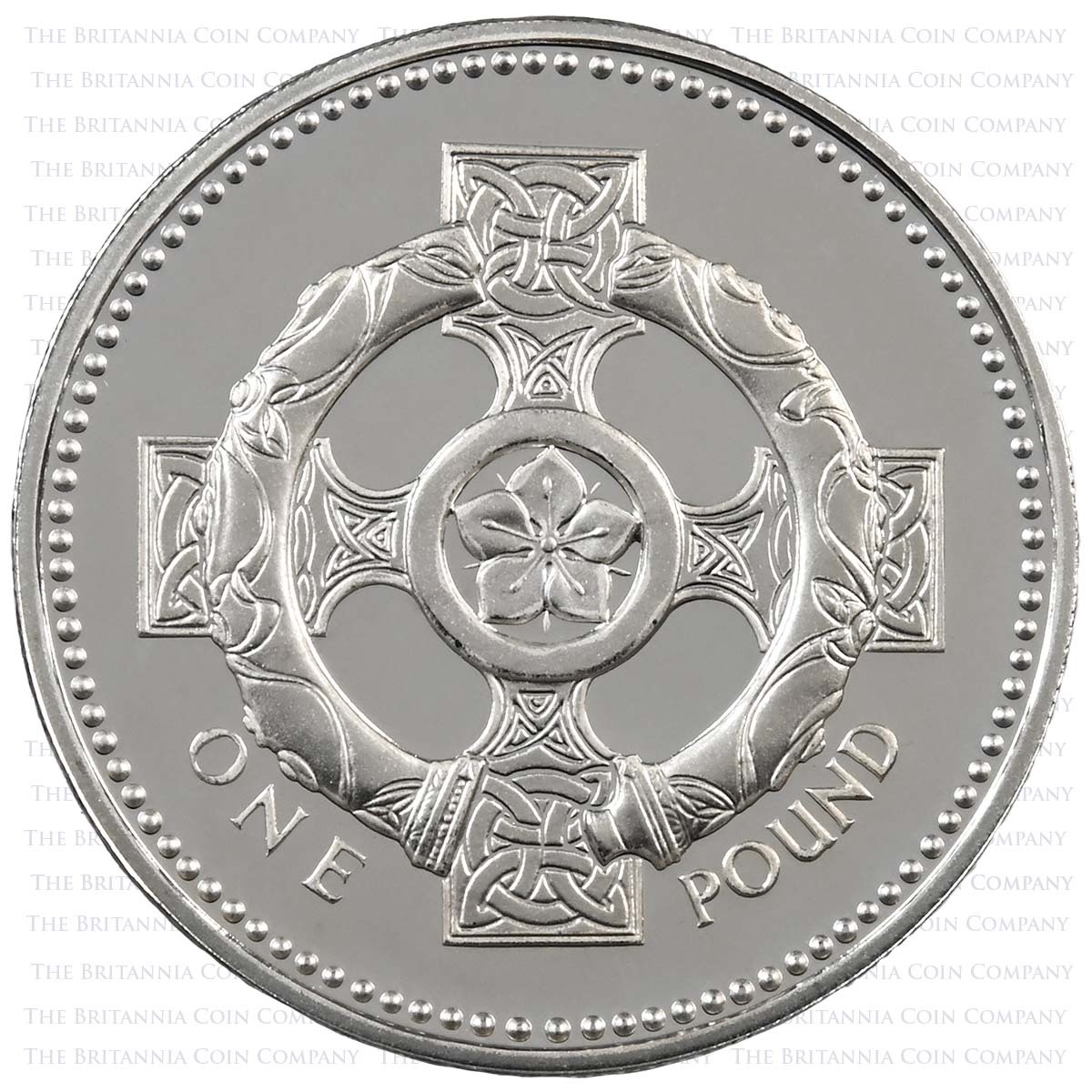UK01SPBC 2001 Northern Ireland Celtic Cross £1 Silver Proof Reverse