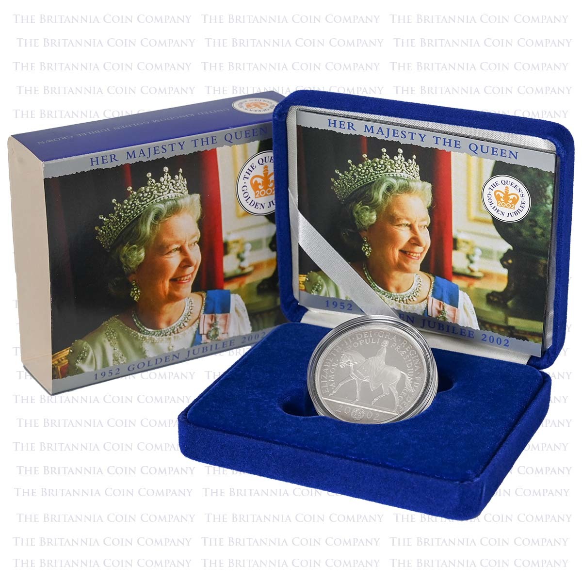 UKGJSP 2002 Elizabeth II Golden Jubilee £5 Crown Silver Proof Boxed